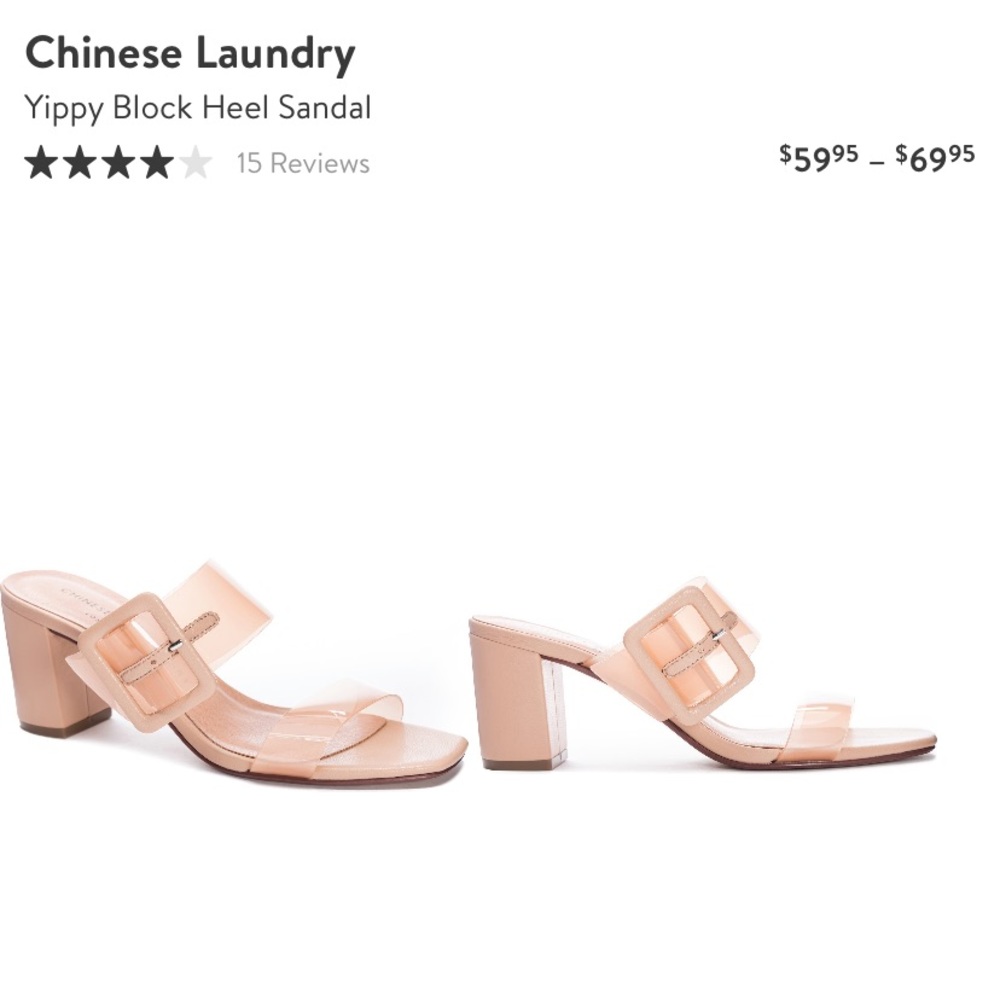 Chinese Laundry Yippy Block Hee Sandal, Nude Vinyl, size 11, never worn